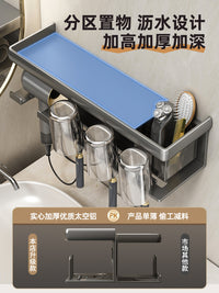 德国DMSEIKO牙刷置物架浴室吹风机支架壁挂式洗漱杯口杯牙具架子 【组合装】情侣款-带彩杯+挤牙膏器