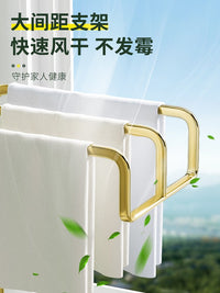 厨房抹布置物架免打孔壁挂台面毛巾海绵沥水架多功能收纳神器架子 【金色】带沥水盘（台面/壁挂款）抹布架