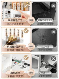 厨房调料品置物架多功能台面多层省空间油盐酱醋调味料收纳架子 【35cm】三层调料架+筷筒（大容量不生锈）