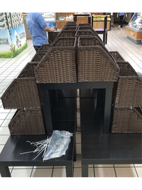 超市陈列筐货架筐梯形藤编筐水果收纳筐蔬菜陈列筐斜口收纳筐 50*30*前高10后高25