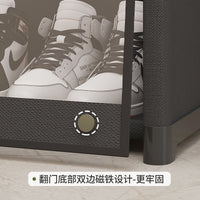 鞋盒收纳透明鞋柜鞋子收纳神器家用多层省空间置物架子宿舍防尘架 42x30x18.5cm 【透明防尘】白色 -七层6格长42cm