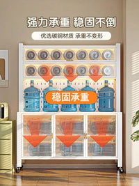 婴儿喂养台宝宝用品收纳柜子新生儿玩具零食储物柜奶瓶奶粉置物架 奶油白-4层【长100*32*112高】无醛无味