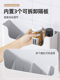 优勤厨房置物架橱柜门内侧保鲜膜套收纳盒冰箱侧收纳挂架子壁挂式 柜门壁挂收纳盒【大号*2】