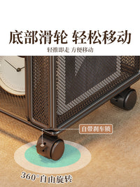 沙发边几边柜客厅家用可移动带轮小推车置物架卧室床头零食收纳架 白架原木板