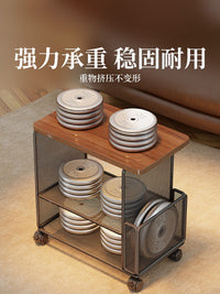 沙发边几边柜客厅家用可移动带轮小推车置物架卧室床头零食收纳架 白架原木板