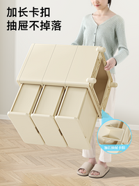 Babyview收纳柜抽屉式家用加厚储物柜子多层夹缝置物柜卧室床头柜 40面宽收纳柜-三层【升级加厚 一体免安装】