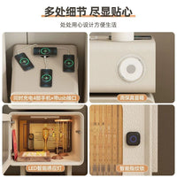 网红小型可旋转机器人床头柜替代品创意边柜卧室床边置物柜指纹锁 50cm【抗菌皮纹+质保十年】/【无线充电+指纹锁+感应灯】床头柜