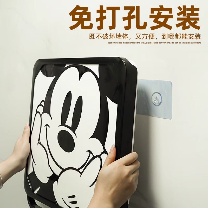 浴室壁画收纳箱洗澡卫生间放衣服神器干净防水折叠置物架柜子免孔 颜色分类:【旗舰加厚水晶款：抱花女孩】