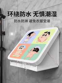 浴室壁画收纳箱卫生间放衣服神器防水免打孔壁挂折叠收纳柜置物架