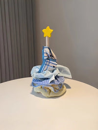 星星首饰展示架饰品发圈收纳神器大肠发饰置物架鲨鱼夹木质架子 灰球实木双层收纳架B款