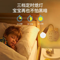 遥控LED灯具带开关插座插电插头卧室宿舍书桌床头台灯护眼小夜灯 三插普通款+10W暖色灯泡