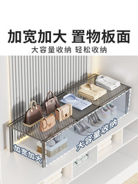 卧室柜内分层隔板衣物包包收纳摆放伸缩置物架橱柜隔断层架收纳架 【可伸缩】45-80CM 宽45 高30 白色单层