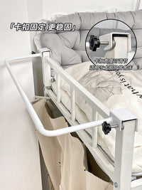 床边固定晾晒杆宿舍室内用一整根可伸缩挂衣架床头悬空衣物收纳架