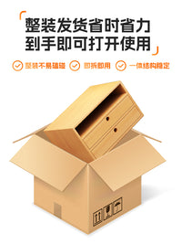 桌面抽屉式三层收纳小号储物柜楠竹多层化妆品杂物盒显示屏增高架 三层三抽款