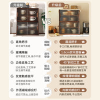 实木收纳柜餐边柜桌面台面咖啡茶具杯子木质防尘多功能储物置物架