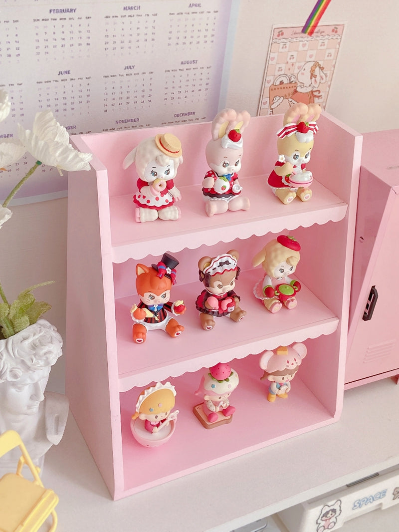 少女心ins简约木质桌面整理置物架盲盒收纳架手办玩偶收纳展示柜