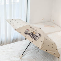 爱心KT猫点点复古小清新折叠晴雨两用太阳伞防晒防紫外线自动轻便