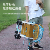 藤椅婴儿推车可坐可躺夏天出行0到3岁溜遛娃神器夏季竹藤可折叠小
