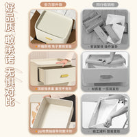 星优抽屉式收纳柜家用卧室储物柜多层塑料床头柜免安装大容量斗柜 【42cm宽】三层-精致把手❤优选材质无异味