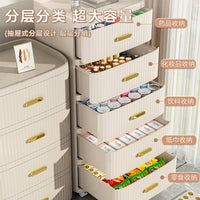 星优抽屉式收纳柜家用卧室储物柜多层塑料床头柜免安装大容量斗柜 【42cm宽】三层-精致把手❤优选材质无异味