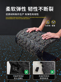 健身房地垫杠铃垫子学校功能性塑胶地胶垫隔音减震橡胶运动地板 高密度50*50细颗粒1.5CM
