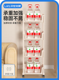 汉世刘家可移动书架置物架儿童玩具收纳架多层家用小推车落地书柜 【桌面置物】2层开口款+4挂钩