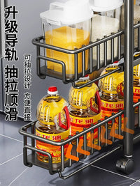 夹缝置物架厨房冰箱侧面窄缝隙抽拉收纳柜拉篮卫生间极窄边小推车 奶白 3层【抽拉款】16宽 免安装.
