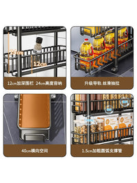 夹缝置物架厨房冰箱侧面窄缝隙抽拉收纳柜拉篮卫生间极窄边小推车 奶白 3层【抽拉款】16宽 免安装.