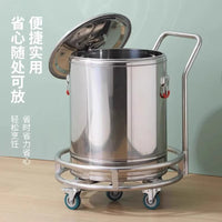 加厚不锈钢周转车底座架保温桶架大拖盘带轮移动汤桶架子煤气瓶架 不带手推圆架五轮（优质不锈钢）*47cm+刹车