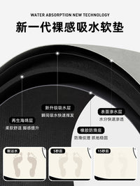 蜡笔小新浴室地垫硅藻泥脚垫厕所门口厨房卫生间防滑垫地毯吸水垫 60x90cm A款-刷牙小新