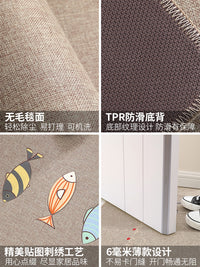 门厅进门地垫入户门大门口除尘地毯厨房吸水脚垫门垫家用防滑垫子 48×78cm 驼色-多彩小鱼
