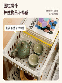 厨房卧室客厅零食收纳架移动小推车置物架卫生间浴室多层储物架 大方灰色（三层）