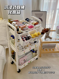 默默爱 小推车落地多层可移动放零食收纳架卫生间化妆品置物架