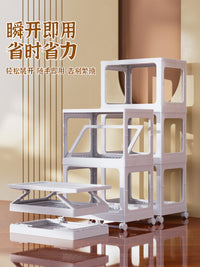 小推车置物架落地收纳分层架零食玩具收纳架可移动宿舍浴室储物架