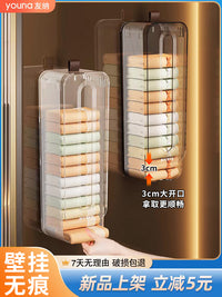 多功能置物架零食储物架壁挂内衣裤收纳盒衣柜放袜子整理分层神器 茶褐色*1❤️能装约15条内裤【PET材质安全无异味】送免打孔挂钩