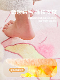 卡通床边地毯卧室公主床边毯房间冬天仿羊绒女孩儿童房厚地垫新款