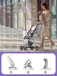 德国KK口袋推车婴儿推车儿童遛娃神器可登机可折叠大童宝宝景观车 酷酷灰-半躺版+扶手+护裆带