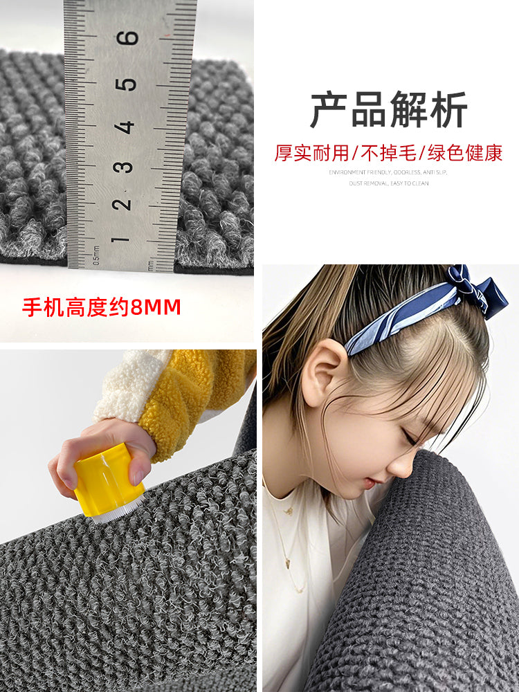 蓝色入户门新款地垫高级防滑门垫门外脚垫家用门口深蓝色室外地毯 120cmx150cm 深蓝色