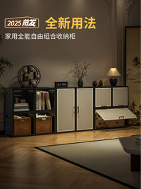 中古风收纳柜开放式收纳箱客厅边柜自由组合翻斗柜储物玩具零食柜