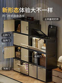 中古风收纳柜开放式收纳箱客厅边柜自由组合翻斗柜储物玩具零食柜
