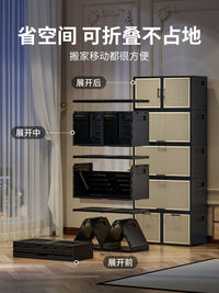 中古风收纳柜开放式收纳箱客厅边柜自由组合翻斗柜储物玩具零食柜