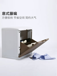 利快进口家用客厅鞋柜藤编多层可组合整理置物储物柜收纳省空间