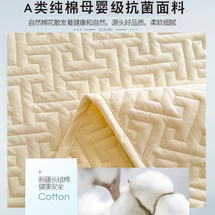 薄款a类纯棉爬爬垫保护套罩防滑床笠婴儿盖爬行垫地垫布套子机洗 格韵空间 180*200cm四角绑带加防滑颗粒