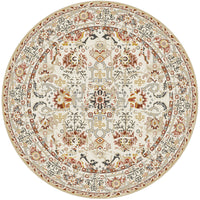 Ethnic Patterned Carpet Ethnic Pattern Bohemian Highlight Rug Soft & Comfortable Vintage Circular Floor Mat for Living Room, Bedroom, Balcony