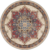 Ethnic Patterned Carpet Ethnic Pattern Bohemian Highlight Rug Soft & Comfortable Vintage Circular Floor Mat for Living Room, Bedroom, Balcony