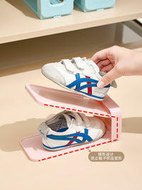 Kids Shoe Stacker Space Saving Double Deck Shoe Rack Non-Slip Surface for Young Children