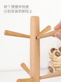 日式榉木挂钥匙架进门家用钥匙置物架子玄关桌面创意收纳整理挂架