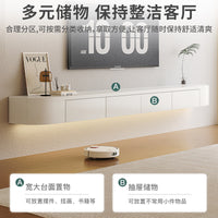 北欧轻奢实木悬空电视柜简约现代悬挂式客厅家用小户型悬浮岩板茶