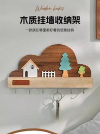 创意壁挂式钥匙挂架收纳免打孔门口放钥匙神器挂钥匙挂钩装饰摆件