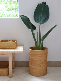 Writing Scroll Holder Versatile Hand-Handcrafted Storage Basket Vintage Tall Floor Basket for Artists, Art Studio